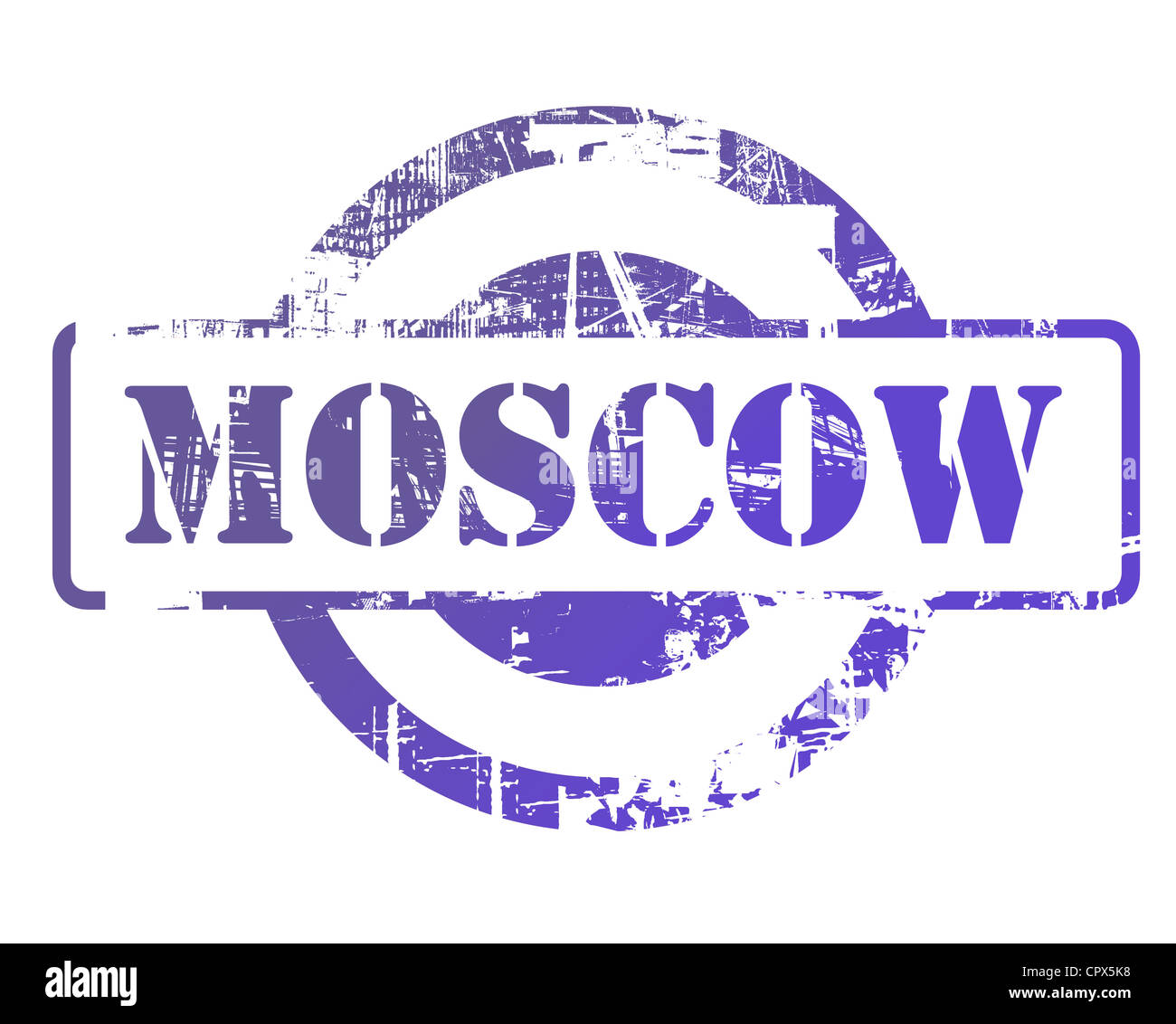 Moskau-Stempel mit textfreiraum isoliert auf weißem Hintergrund. Stockfoto