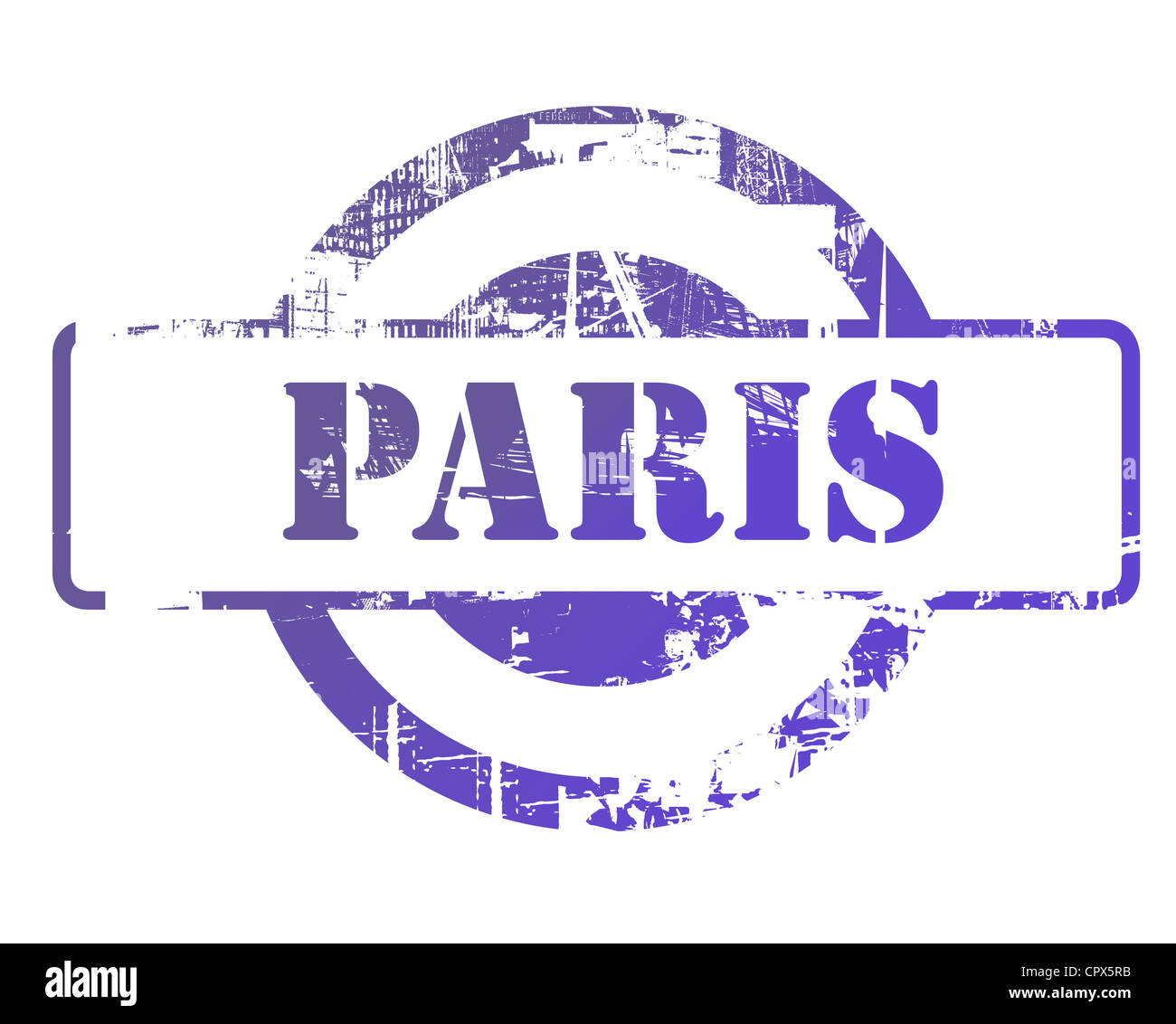 Paris-Stempel mit textfreiraum isoliert auf weißem Hintergrund. Stockfoto