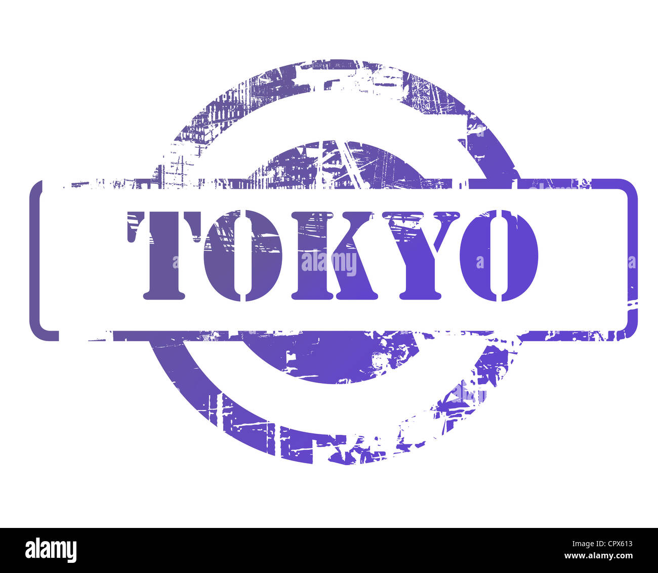 Tokio-Stempel mit textfreiraum isoliert auf weißem Hintergrund. Stockfoto