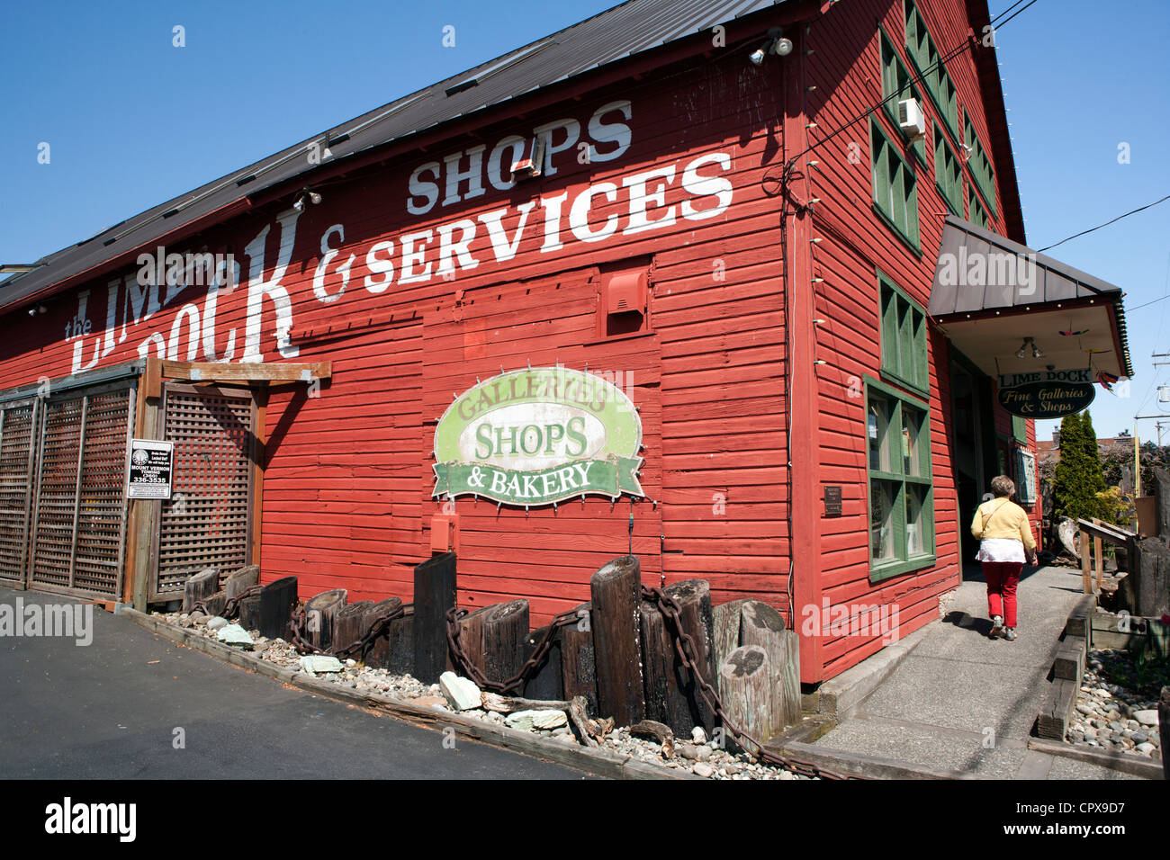 Straßenszene in La Conner, Washington-USA Stockfoto