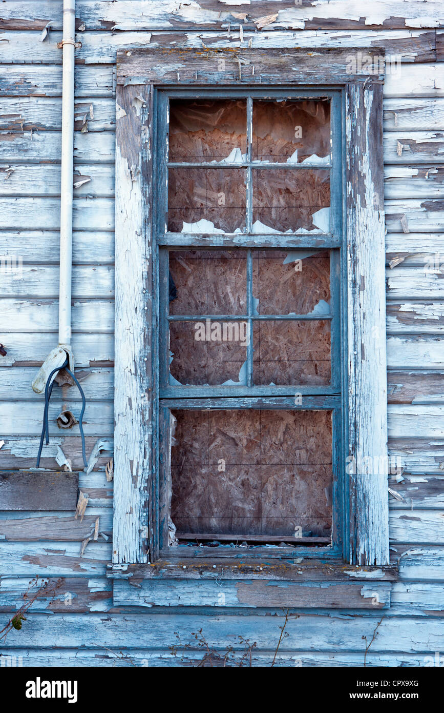 Zerbrochene Fensterscheiben - La Conner, Washington-USA Stockfoto