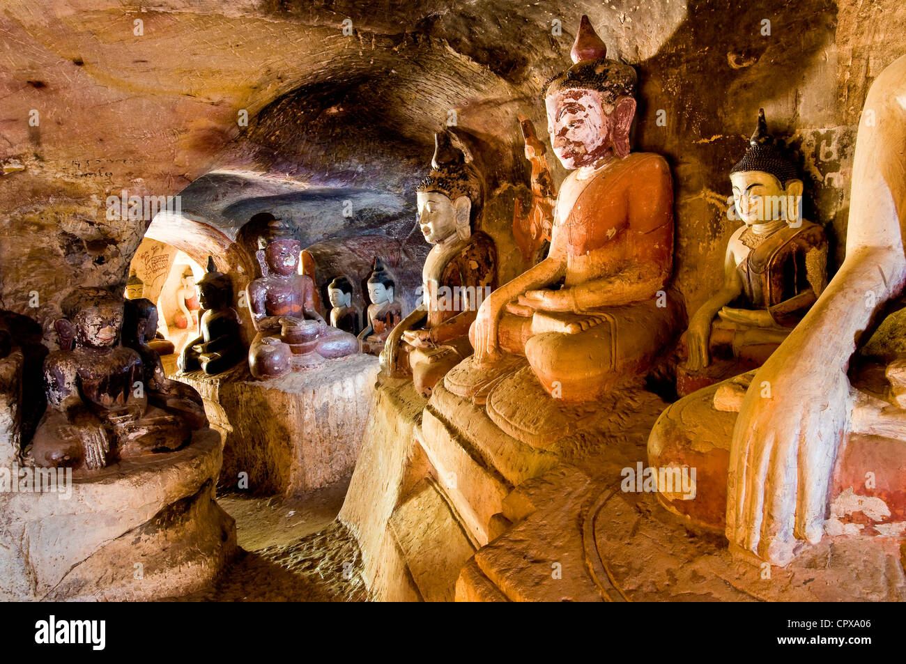 Myanmar Burma Sagaing Division Po Win Taung Website ausgegraben in der Mitte des 18. Jahrhunderts Höhle ab Labyrinth bekannt oder Wingaba ist eine Stockfoto