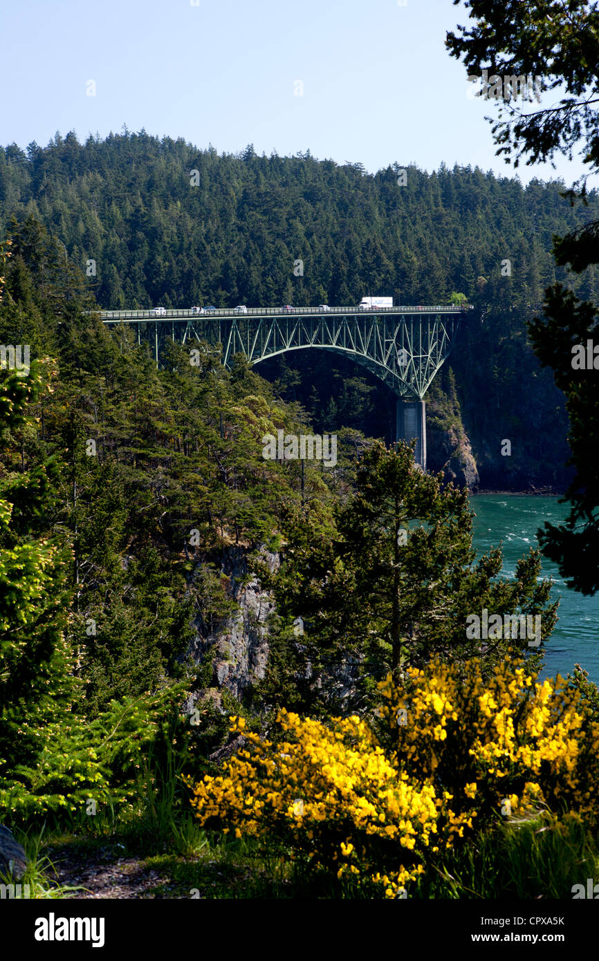 Deception Pass Bridge - Deception Pass State Park - Whidbey Island - in der Nähe von Oak Harbor, Washington USA Stockfoto