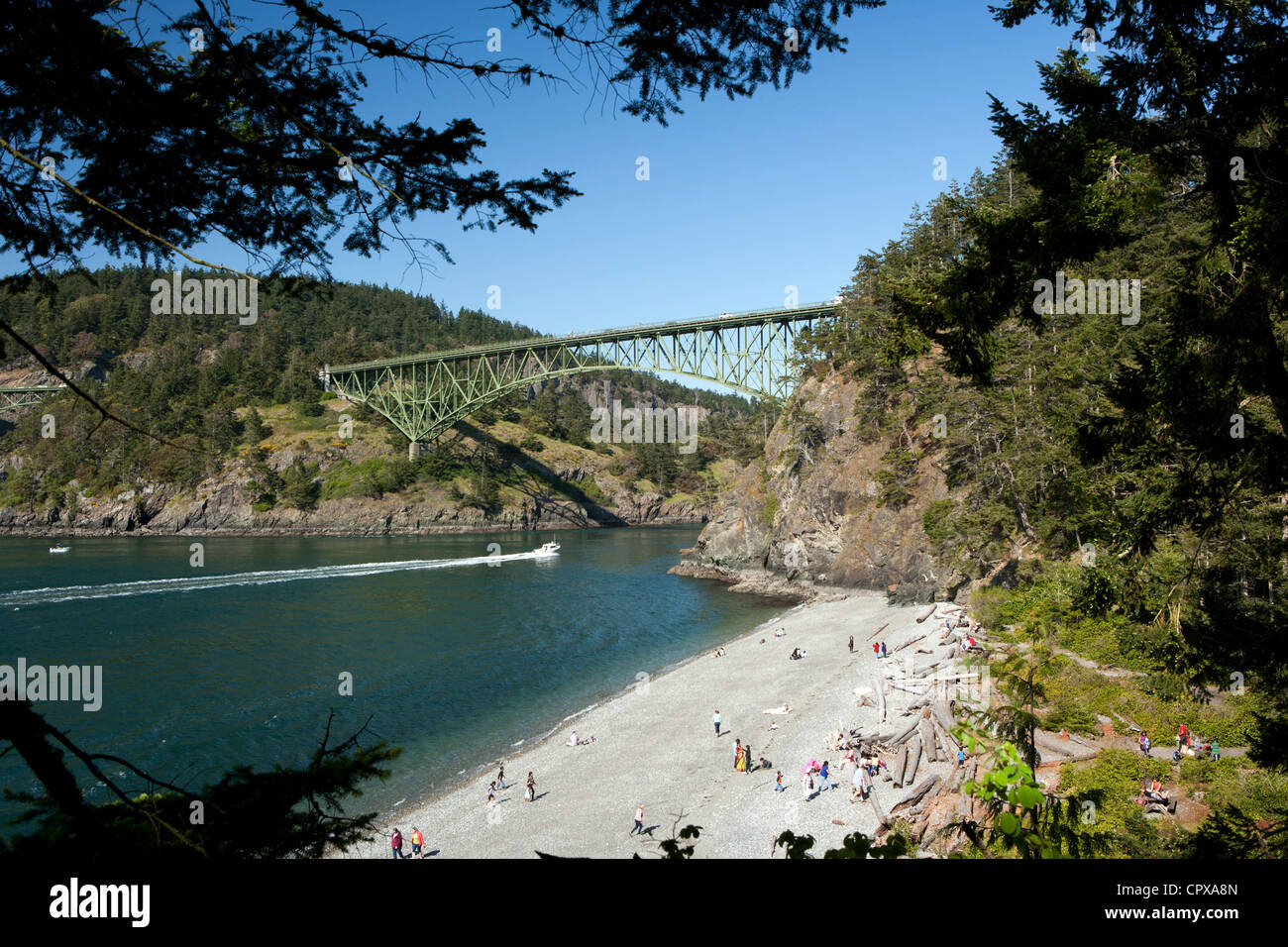 Deception Pass Bridge - Deception Pass State Park - Whidbey Island - in der Nähe von Oak Harbor, Washington USA Stockfoto