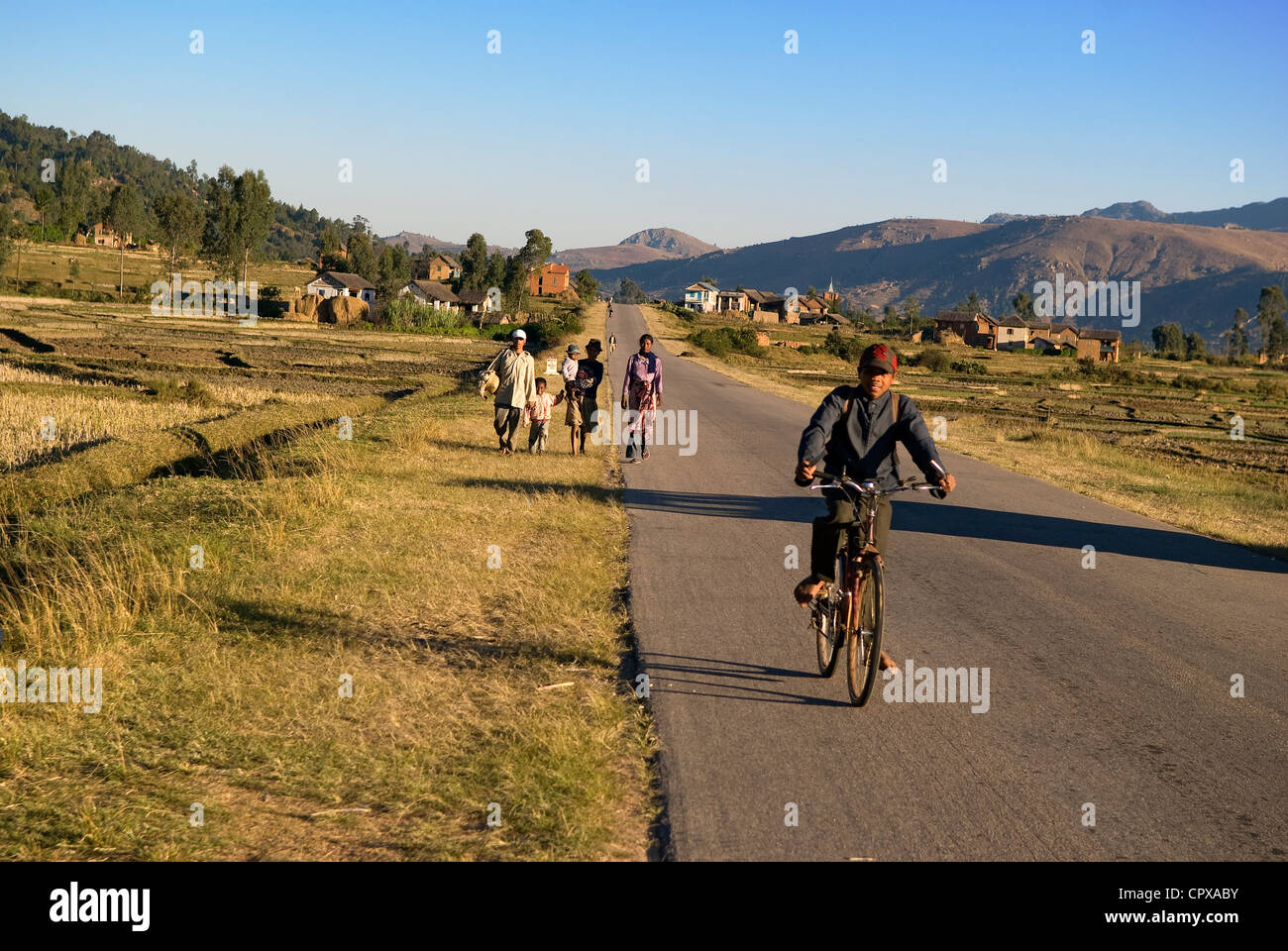 Madagaskar-Hochland ehemalige Provinz von Fianarantsoa Amoron'i Mania Region um Nationalstraße 7 in der Nähe der Stadt Fandriana Stockfoto