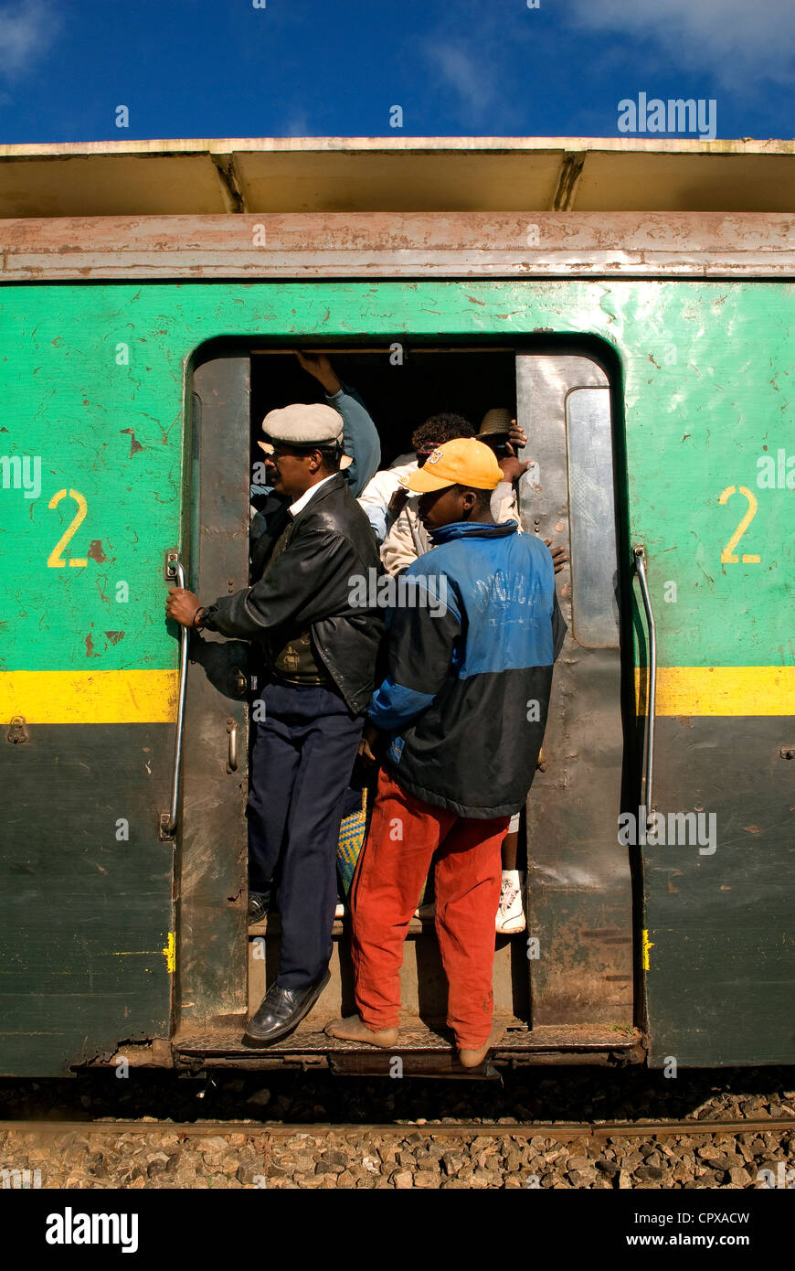 Madagaskar, Highlands, ehemalige Provinz von Fianarantsoa, trainieren FCE zwischen Fianarantsoa und Manakara, zweiter Klasse Stockfoto