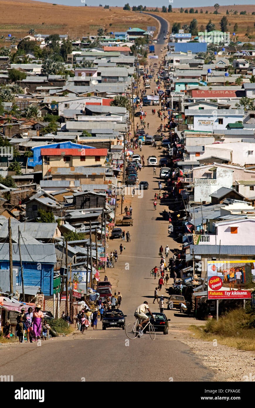 Hochland von Madagaskar ehemalige Provinz von Fianarantsoa IHorombe Region Neustadt geboren von Saphir Rush Ilakaka auf nationaler Stockfoto