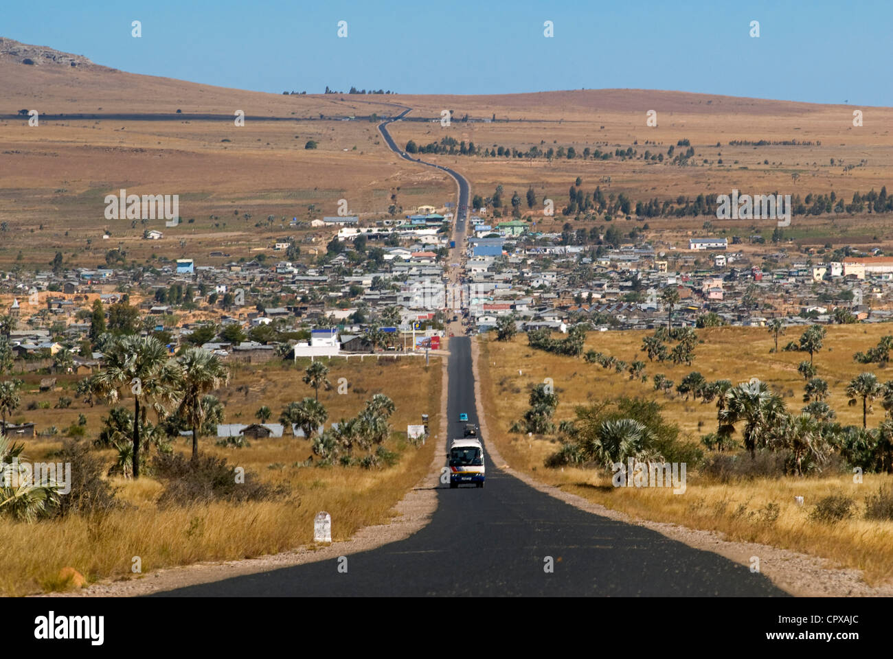 Hochland von Madagaskar ehemalige Provinz von Fianarantsoa IHorombe Region Neustadt geboren von Saphir Rush Ilakaka auf nationaler Stockfoto