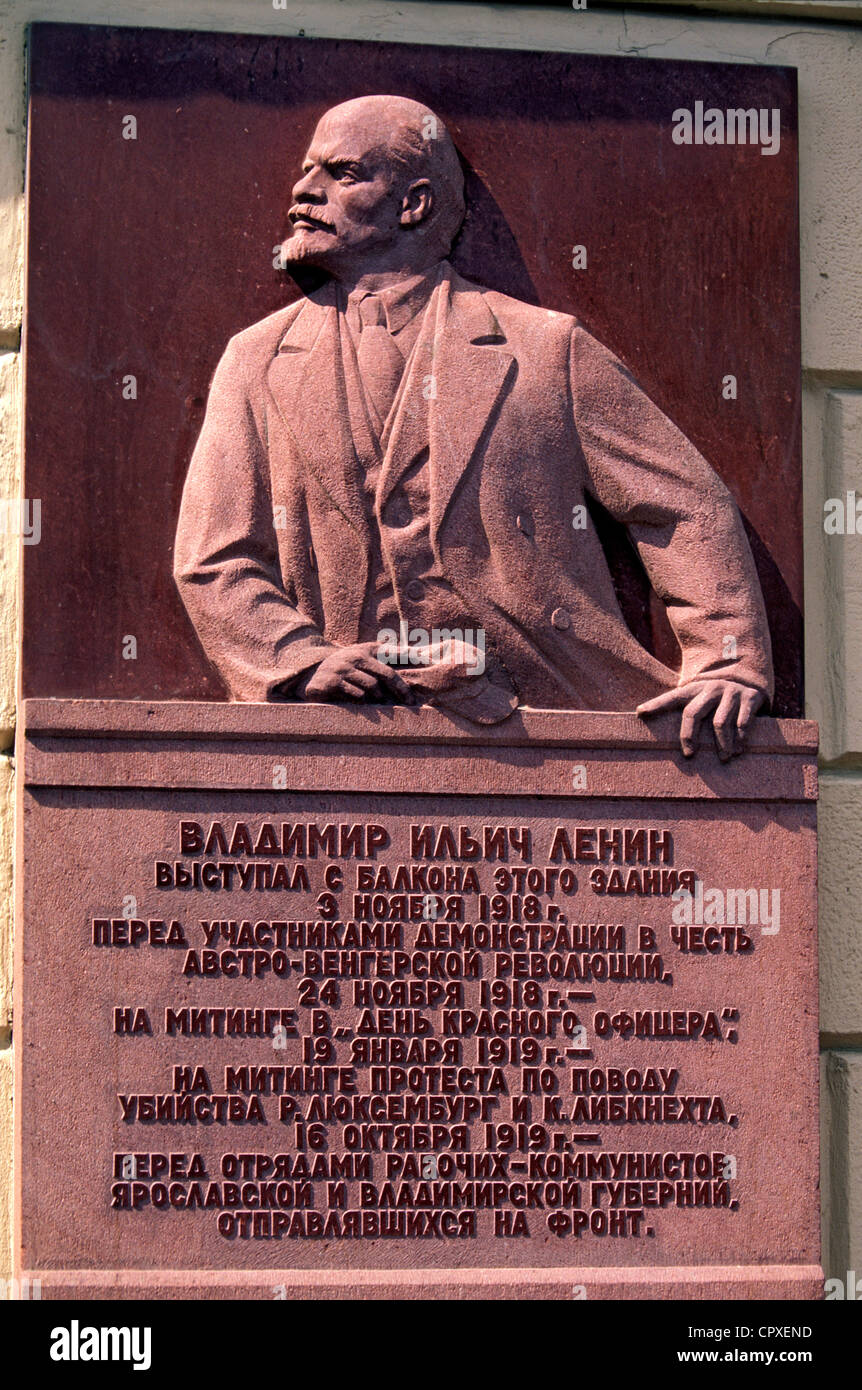 Russland, Moskau, Flachrelief mit Lenin, Twerskaja-Straße Stockfoto