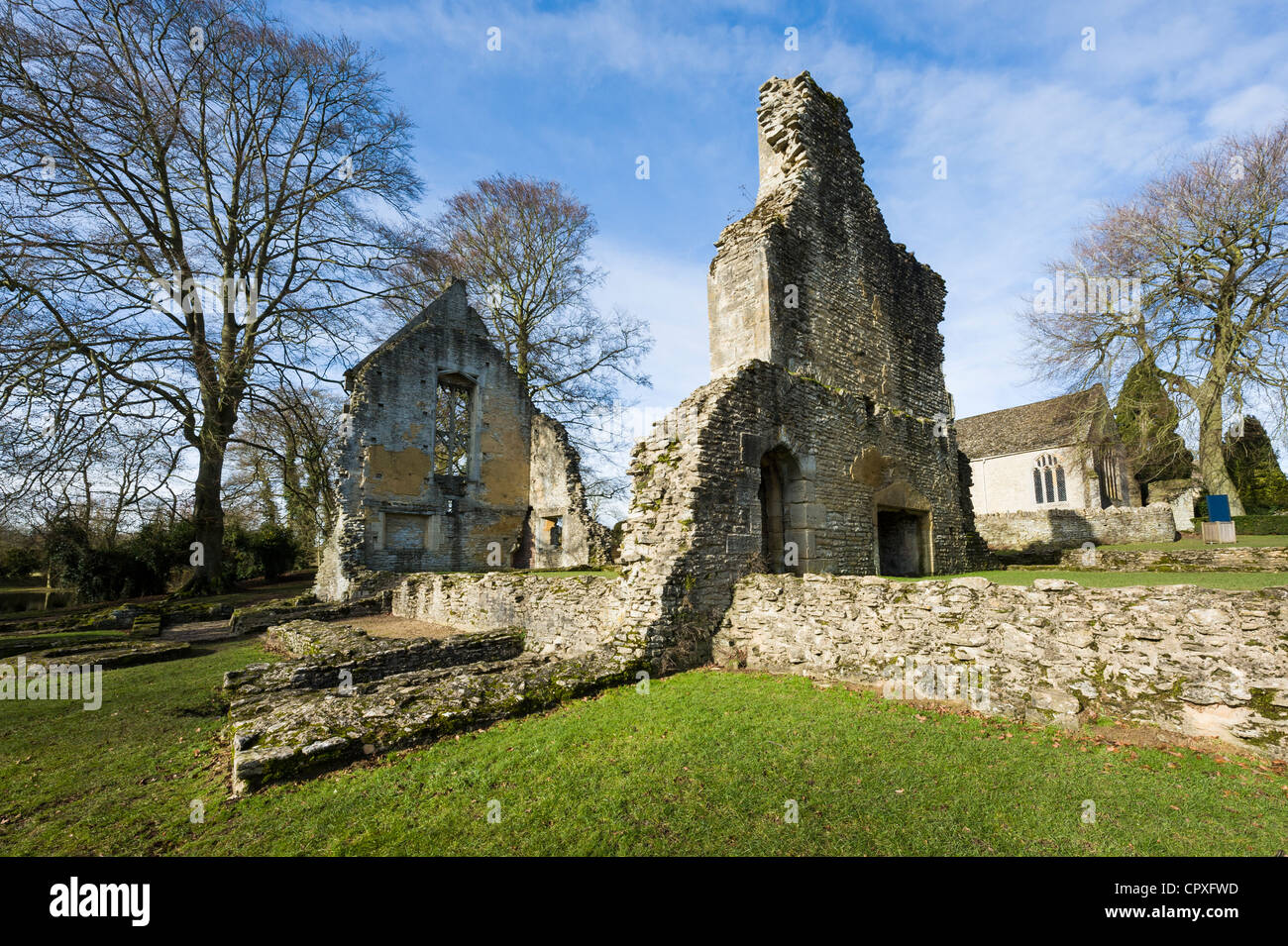 Ruinen der Minster Lovell Hall in der Nähe von Minster Lovell The Cotswolds Oxfordshire England UK Stockfoto