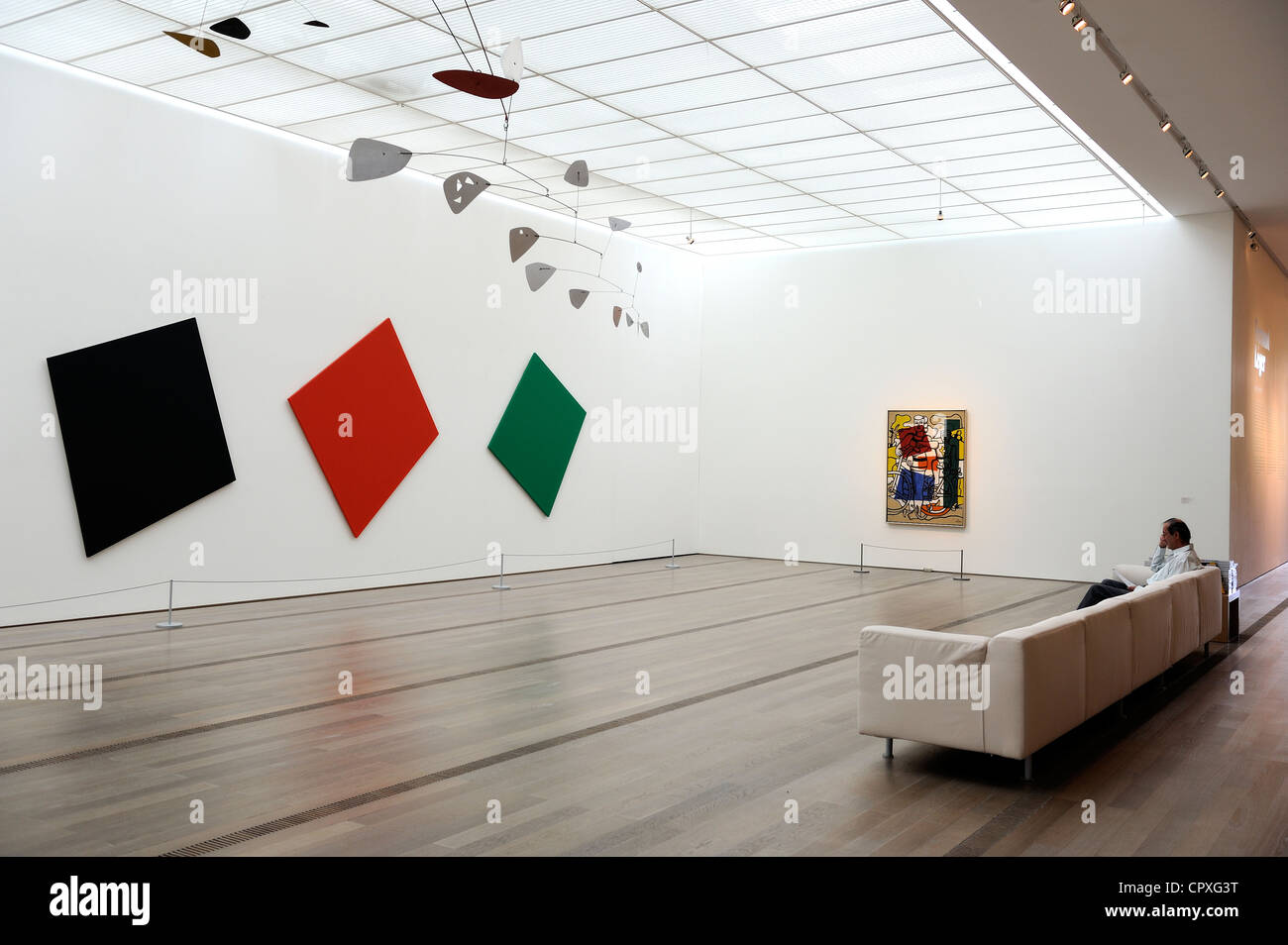 Schweiz, Basel, Fondation Beyeler, Bleu, Noir, rouge et Vert des Künstlers Kelly Ellsworth Stockfoto