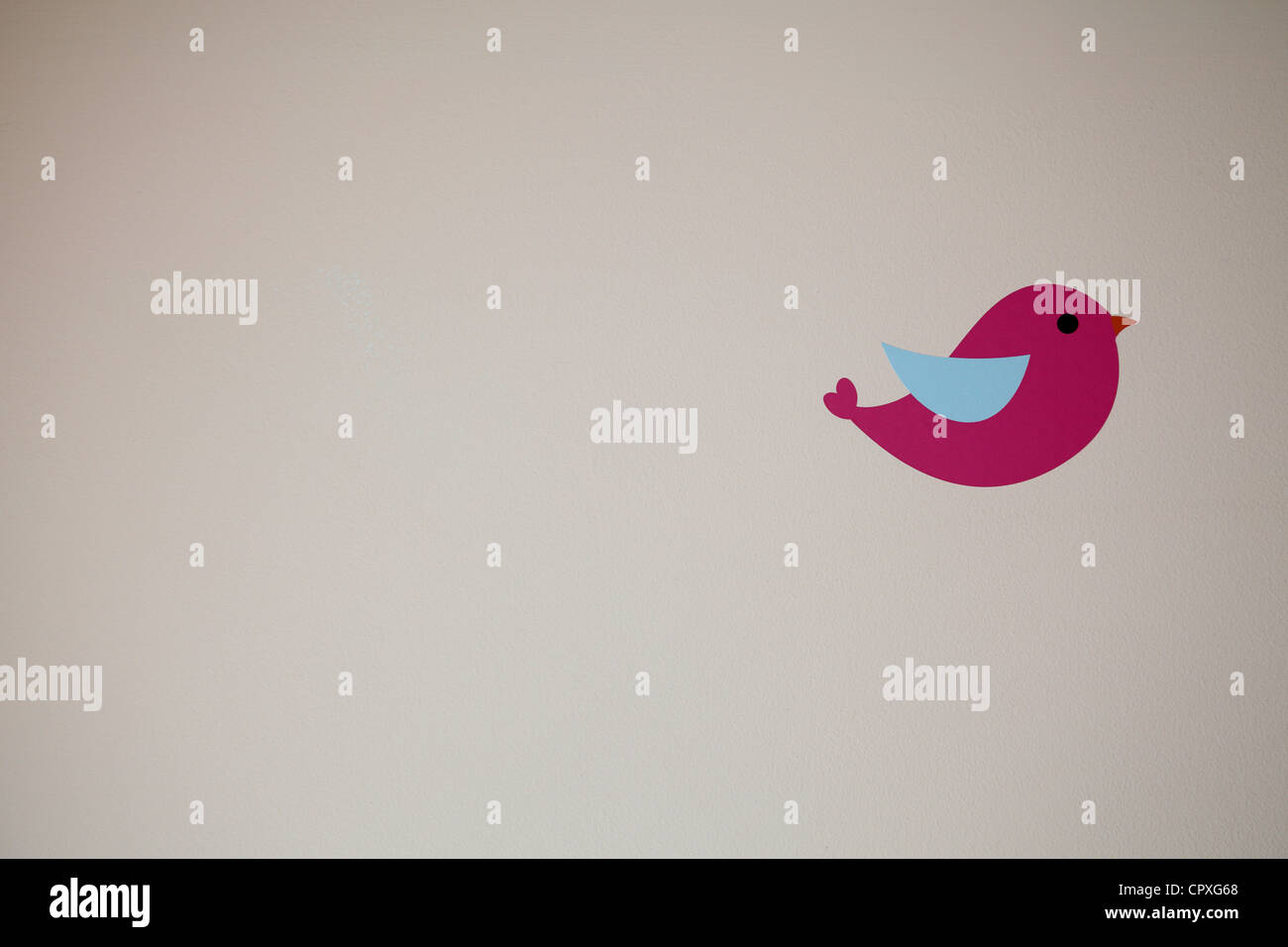 Rosa Vogel Wandmalerei Stockfoto