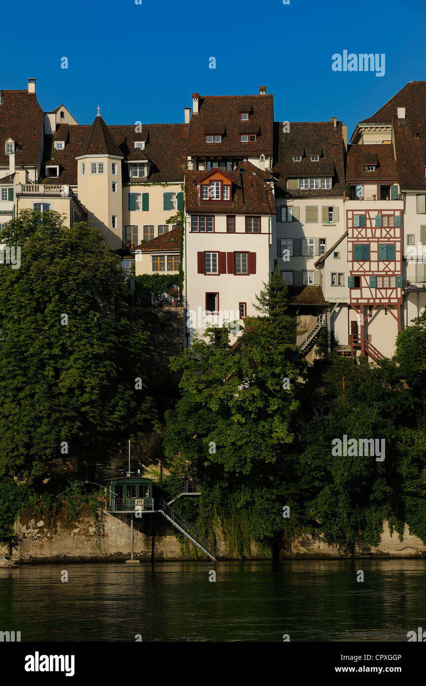 Schweiz, Kanton Basel-Stadt, Basel, dem linken Ufer des Rheins und der Kathedrale-Viertel Stockfoto