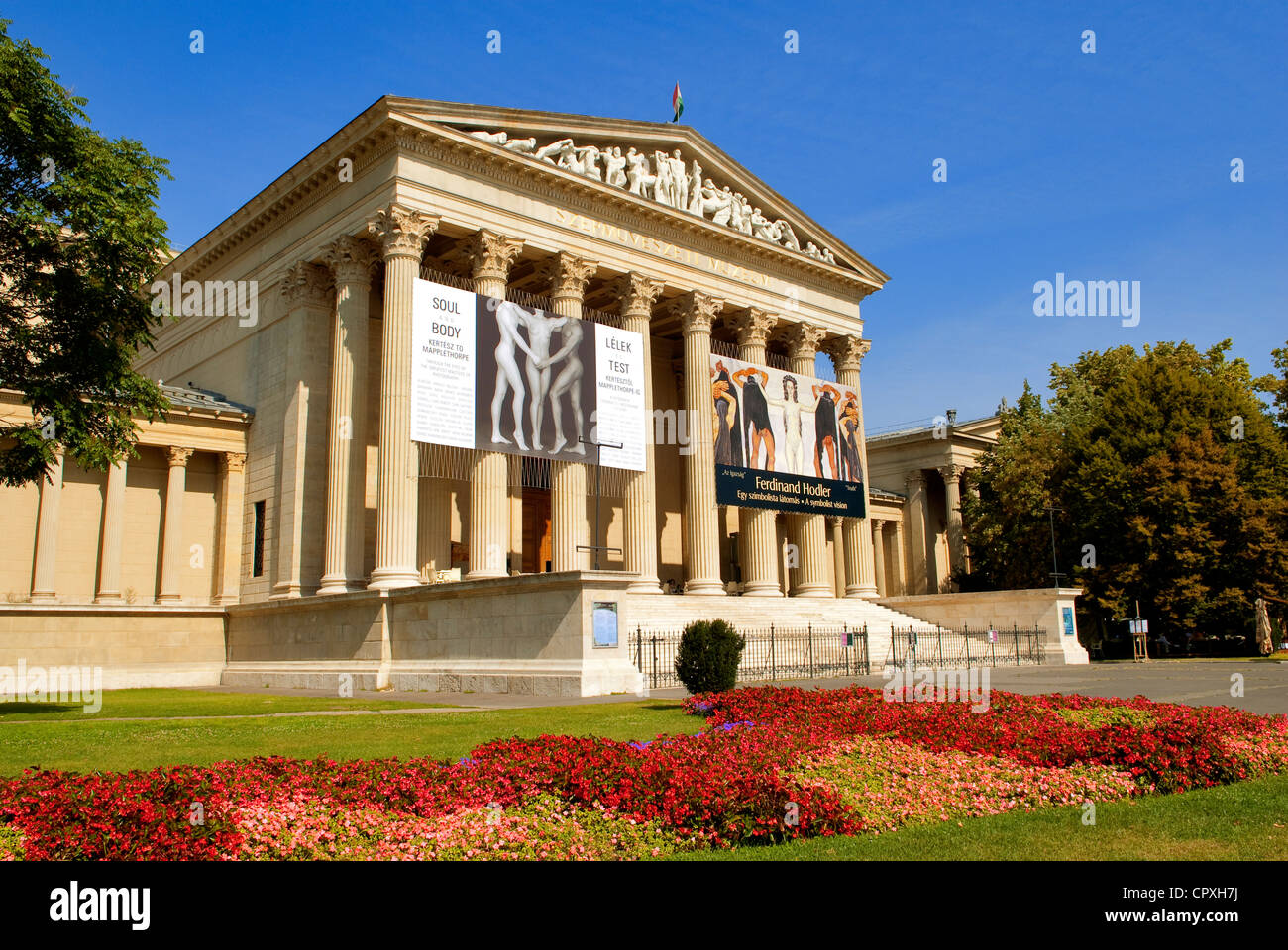 Ungarn Budapest Museum of Fine Arts (Szepmuveszeti Muzeum) am Heldenplatz (Hosok Tere) von der UNESCO als Welterbe gelistet Stockfoto