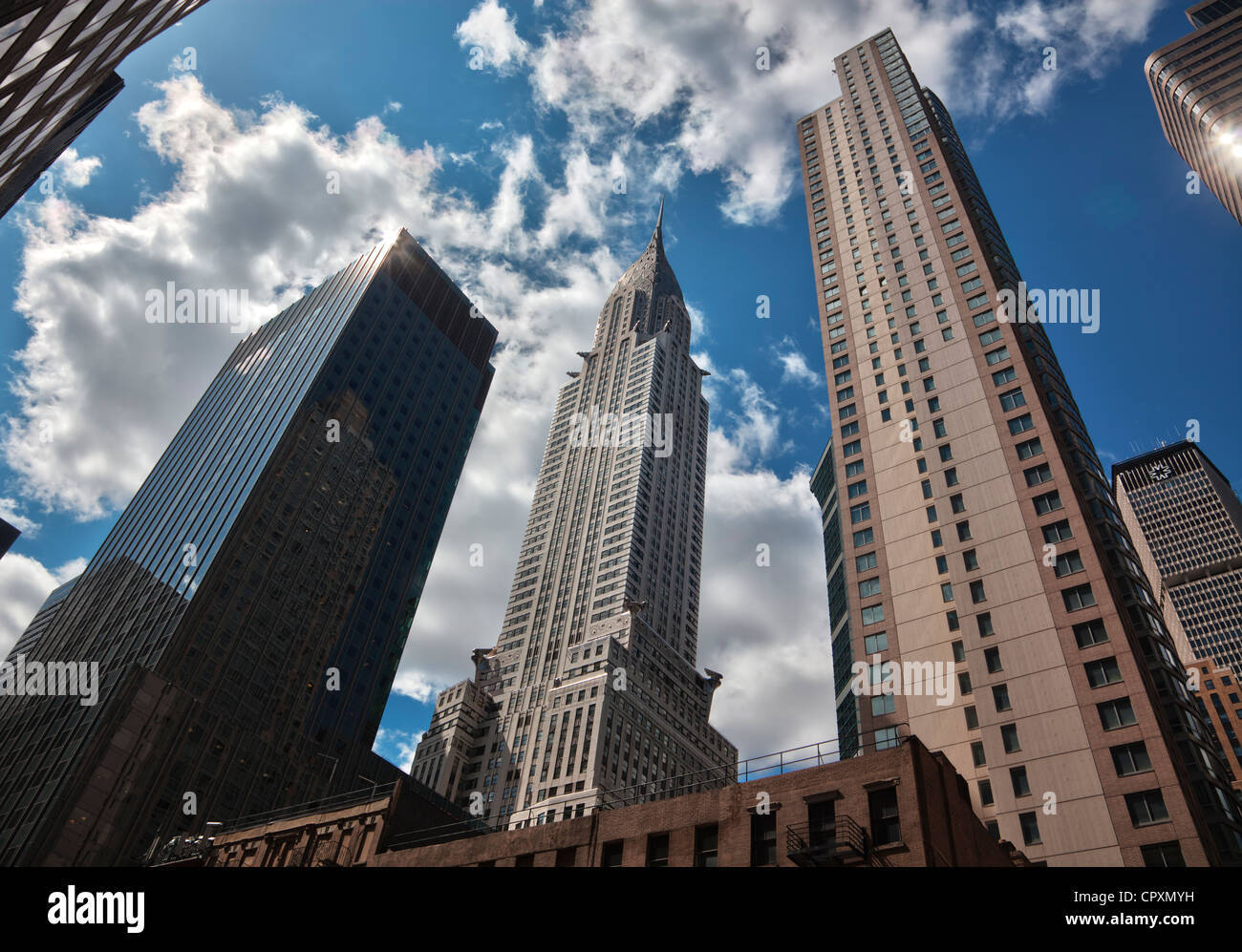 Chrysler Building an der 42nd St und der Lexington Avenue, New York City. Stockfoto