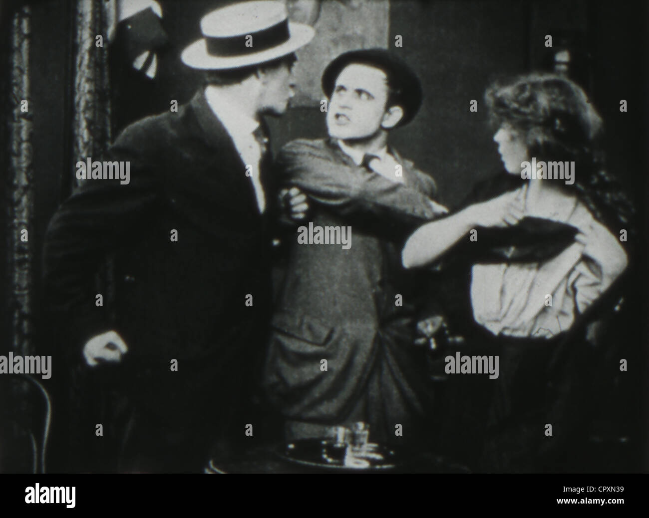 Noch vom D.W. Griffith The Musketiere des Pig Alley (1912) von Biograph veröffentlicht. Stockfoto