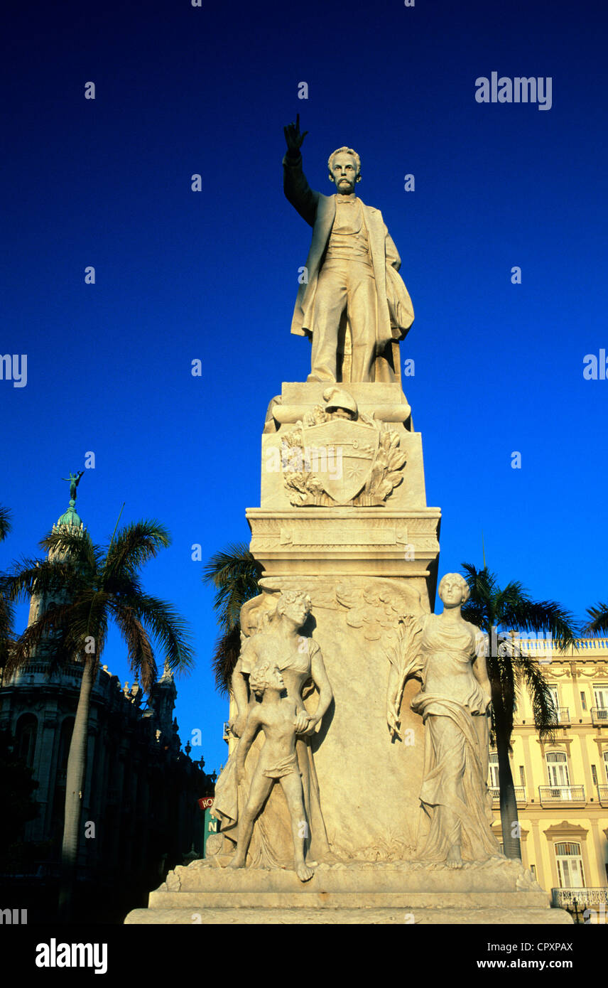 Kuba, Havanna, Centro Habana District, Jose Marti-Statue am Parque Central Stockfoto