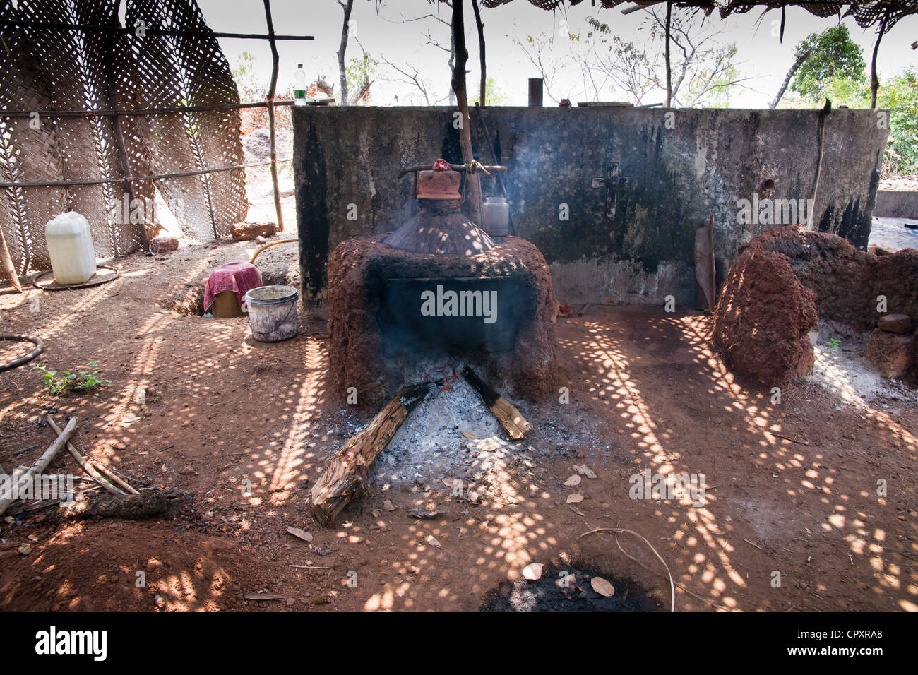 Goan Cashew Feni Stockfoto