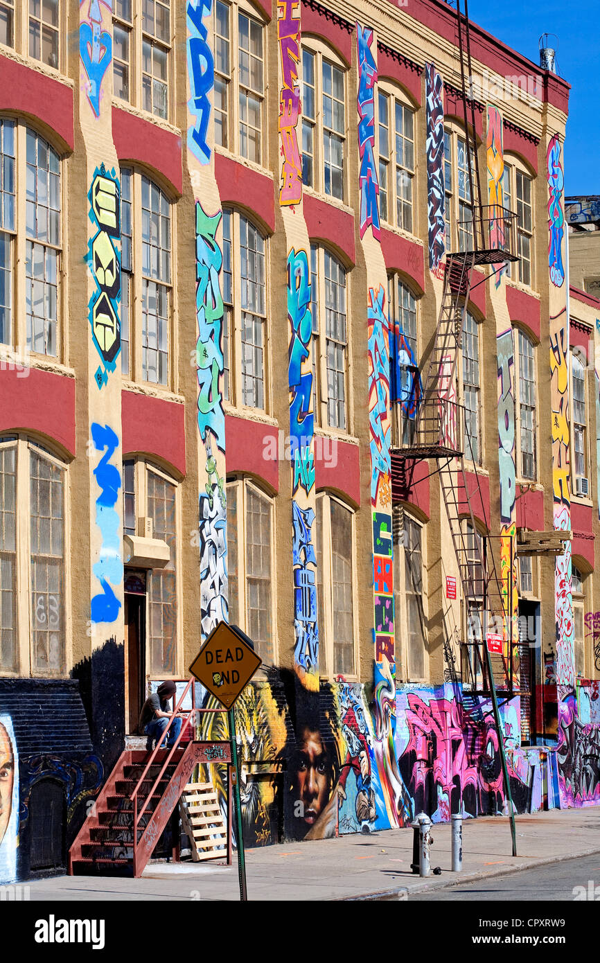 Vereinigte Staaten, New York City, Queens, Crane Street, 5 Pointz, Künstler, die Graffiti Workshop spezialisiert Stockfoto