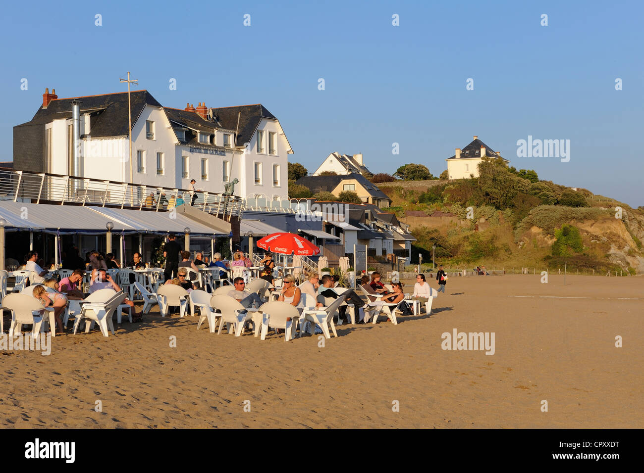 Frankreich-Loire-Atlantique Saint-Nazaire Plage de Saint-Marc Kino für Film Les Vacances de Set Monsieur Hulot des französischen Regisseurs Stockfoto