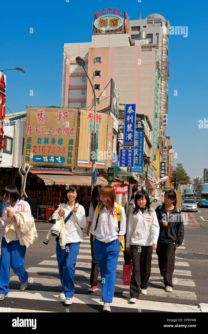 Taiwan, Kaohsiung, Studenten Stockfoto