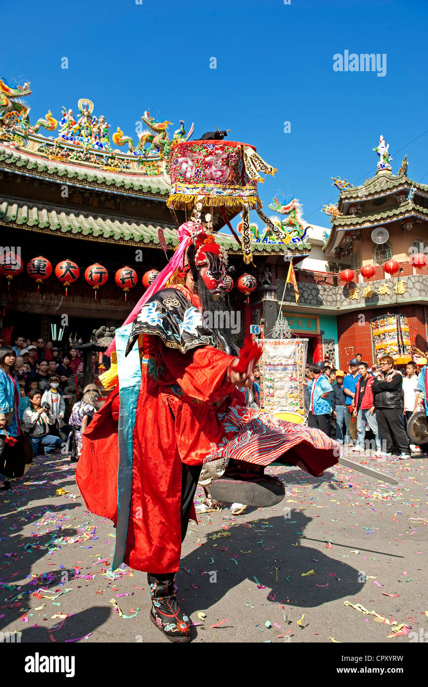 Kaohsiung, Taiwan, taoistischen Zeremonie, tanzen Stockfoto