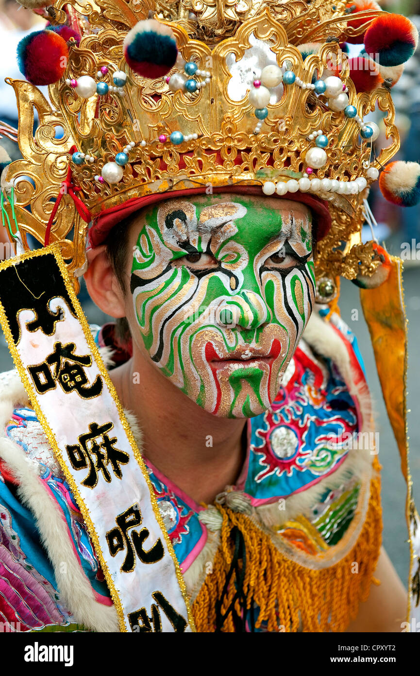 Taiwan, Kaohsiung, taoistischen Zeremonie, Porträt Stockfoto