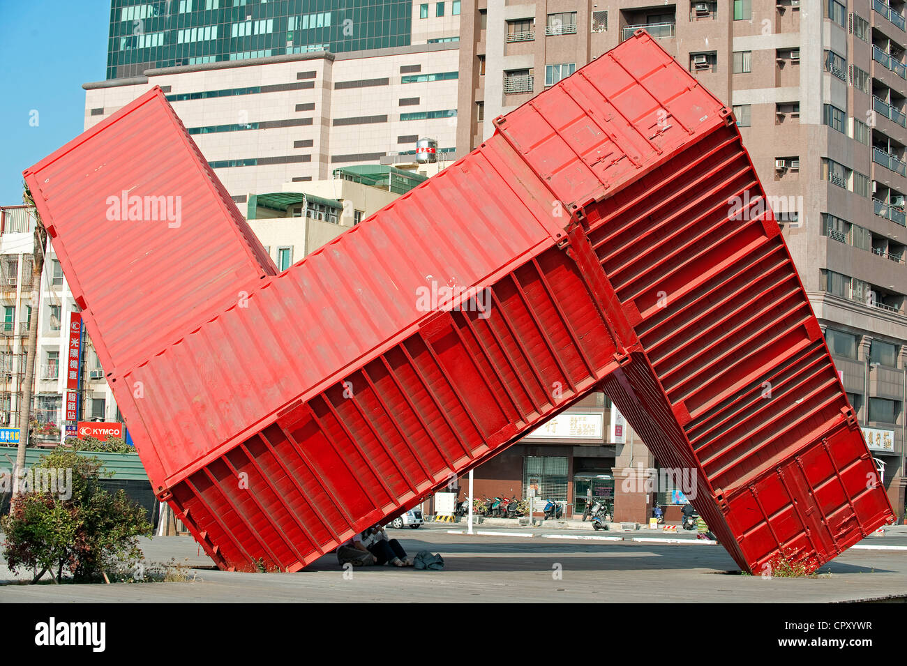 Kaohsiung, Taiwan Container recycling Stockfoto