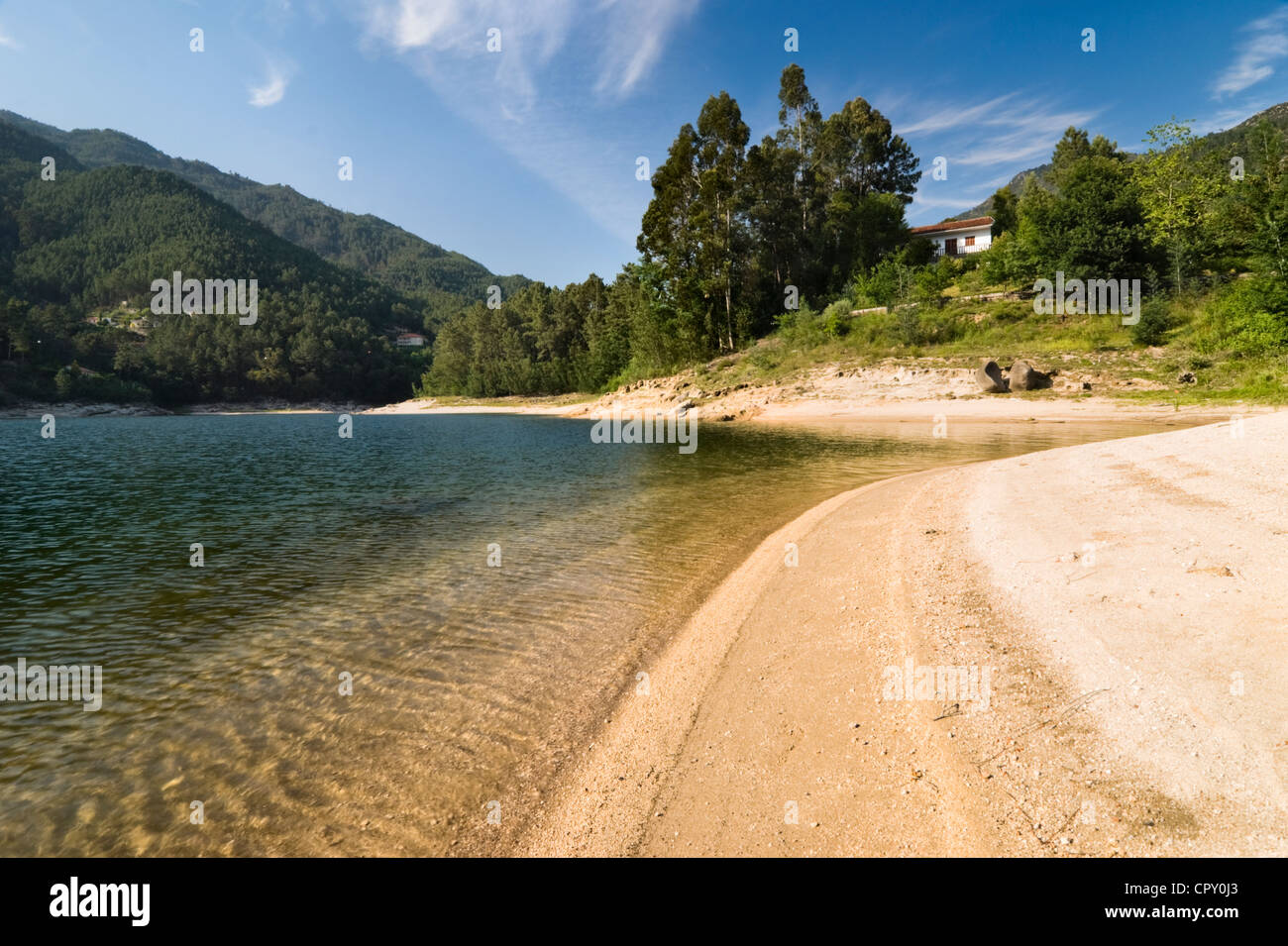 Blick auf den See in Da Peneda Geres Nationalpark, Portugal Stockfoto