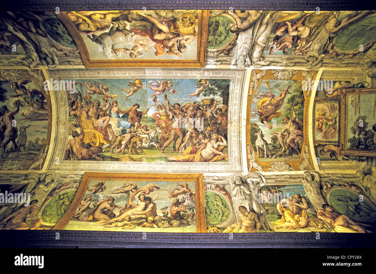 Italien, Latium, Rom, historische Zentrum UNESCO-Welterbe, Palazzo Farnese, Annibale Carracci Gemälde Stockfoto