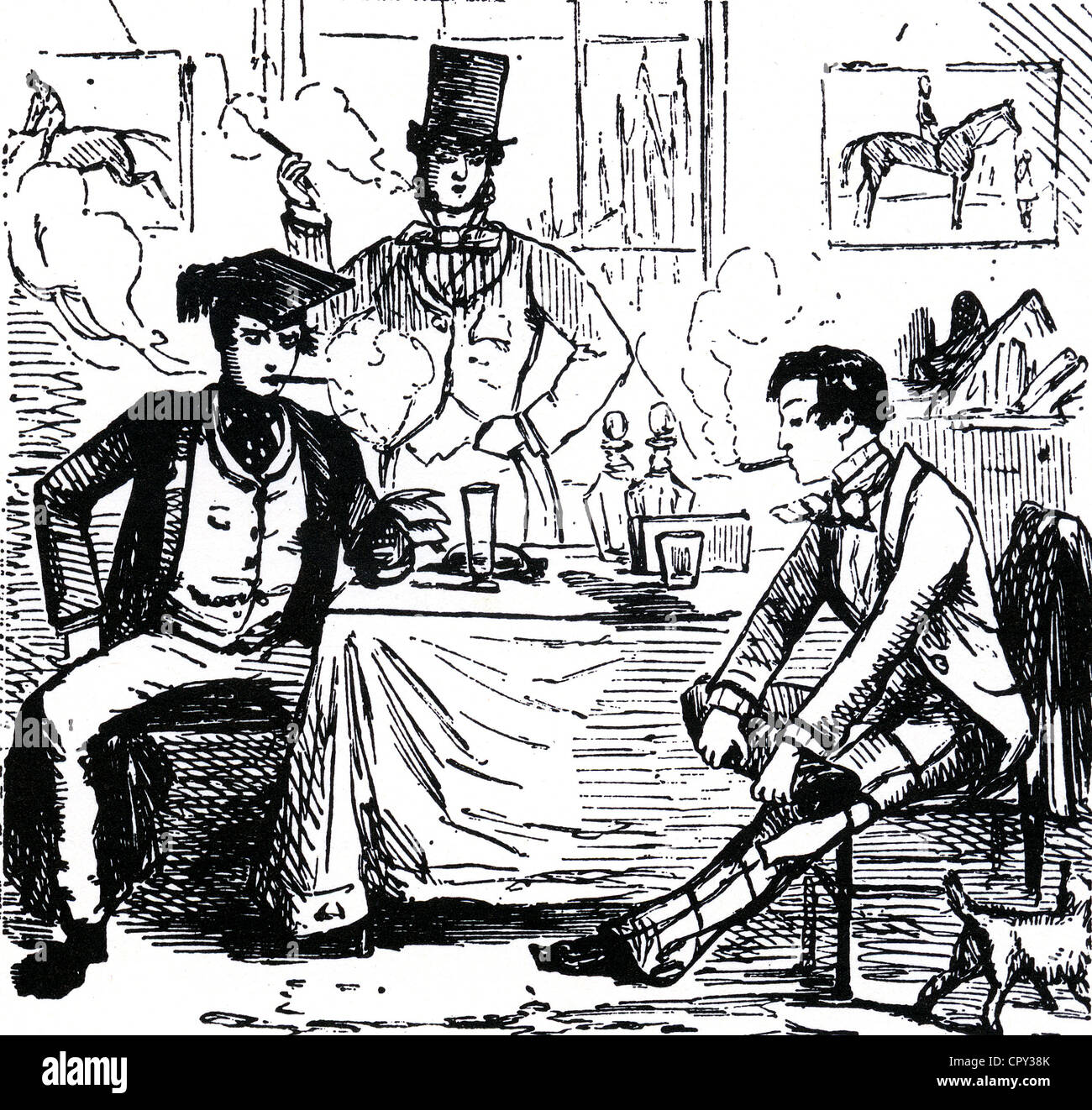 JOHN LEECH (1817-1964) englische Karikaturist und Illustrator hier lustig machen über "Leben an der Universität" im Jahre 1851 Stockfoto