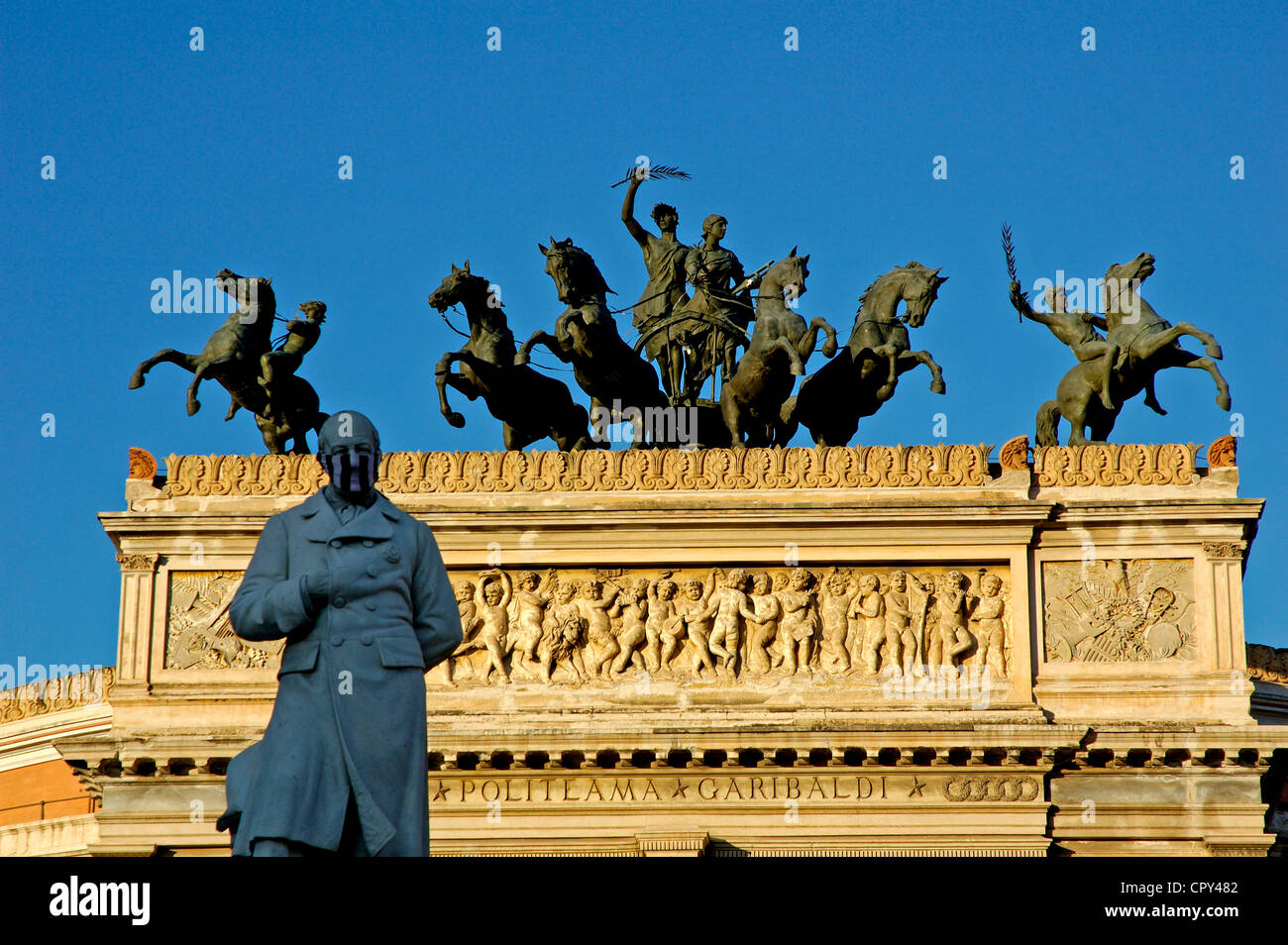 Italien, Sizilien, Palermo, Theater Politeama, Piazza Ruggero Settimo bekannt als Piazza Politeama Stockfoto