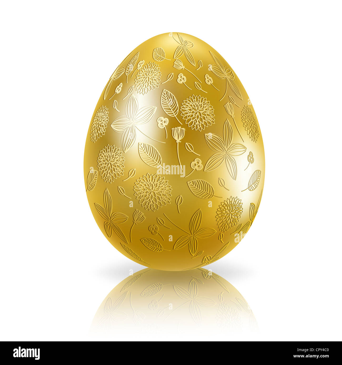 Goldenen Osterei mit floralen Ornamenten. Eps10 Vektor-illustration Stockfoto