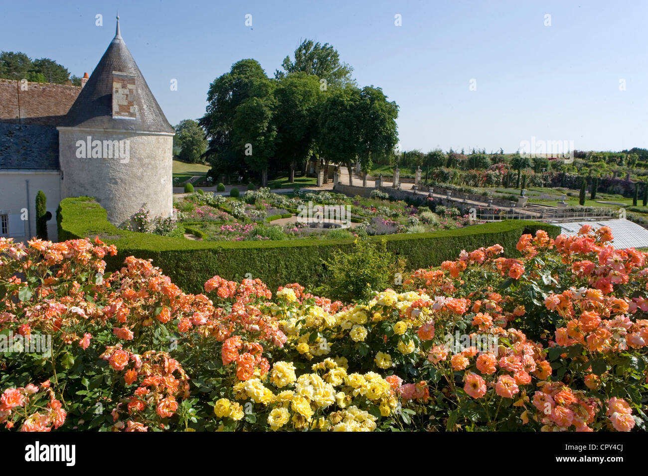 Frankreich, Indre et Loire, in der Nähe von Azay-le-Rideau, La Chatonniere Schloss und Gärten, Besitzer Frau de Andia, Kopf Gärtner Ahmed Azeroual Stockfoto