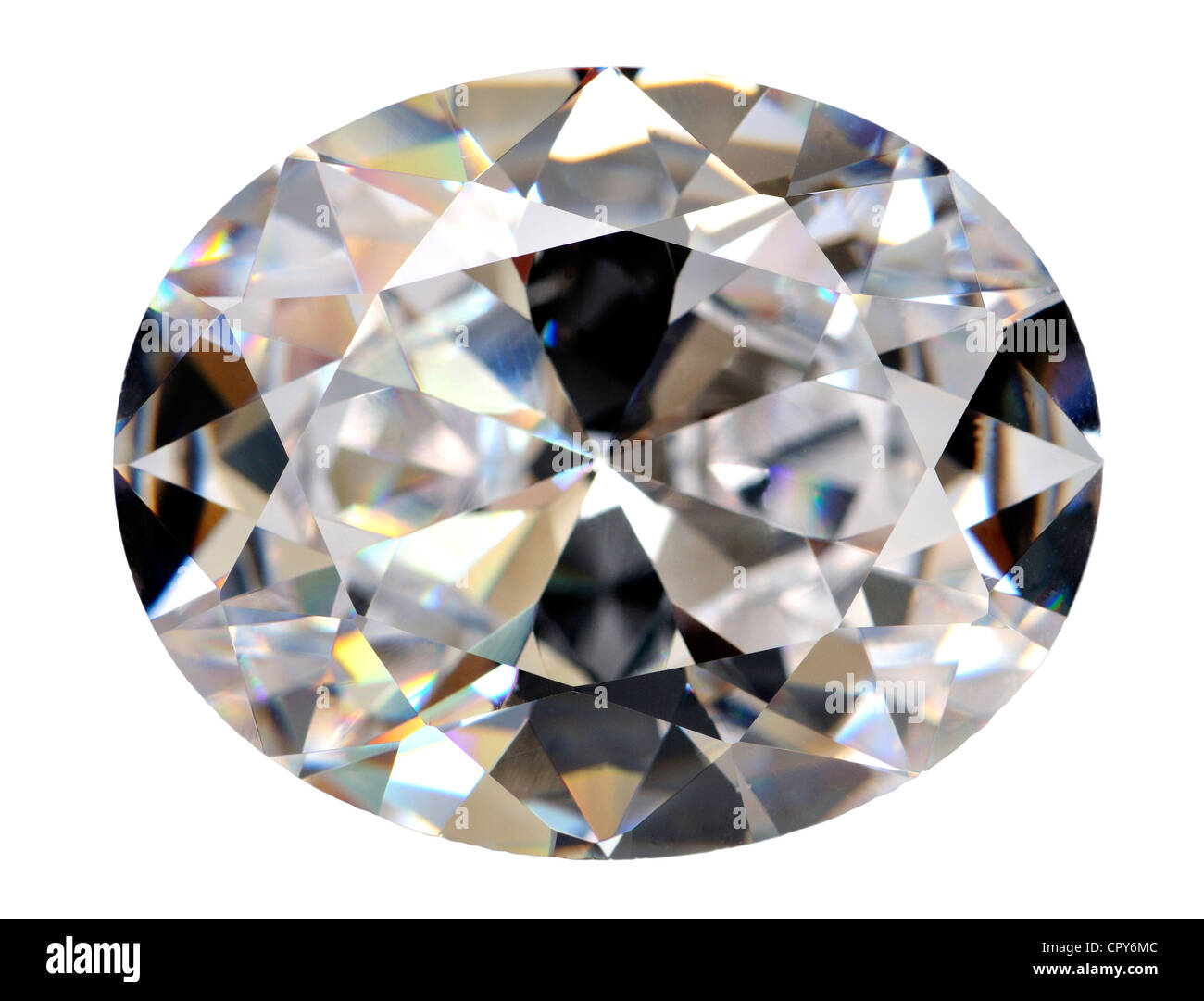 Diamant (Lab erstellt Cubic Zirkonia - Diamant Ersatz) Oval geschnitten Stockfoto