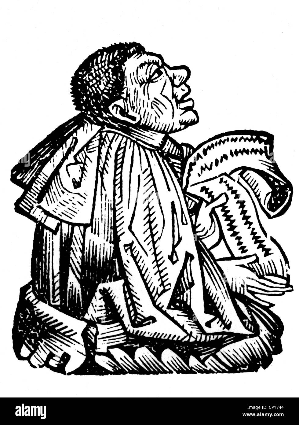Von Mytilene Pittacus, ca. 650 v. Chr. - 578 v. Chr., Politiker und Philosoph, einer der Weisen", Holzschnitt aus dem "World Chronicle" von Hartmann Schedel (1493), Artist's Urheberrecht nicht gelöscht werden Stockfoto