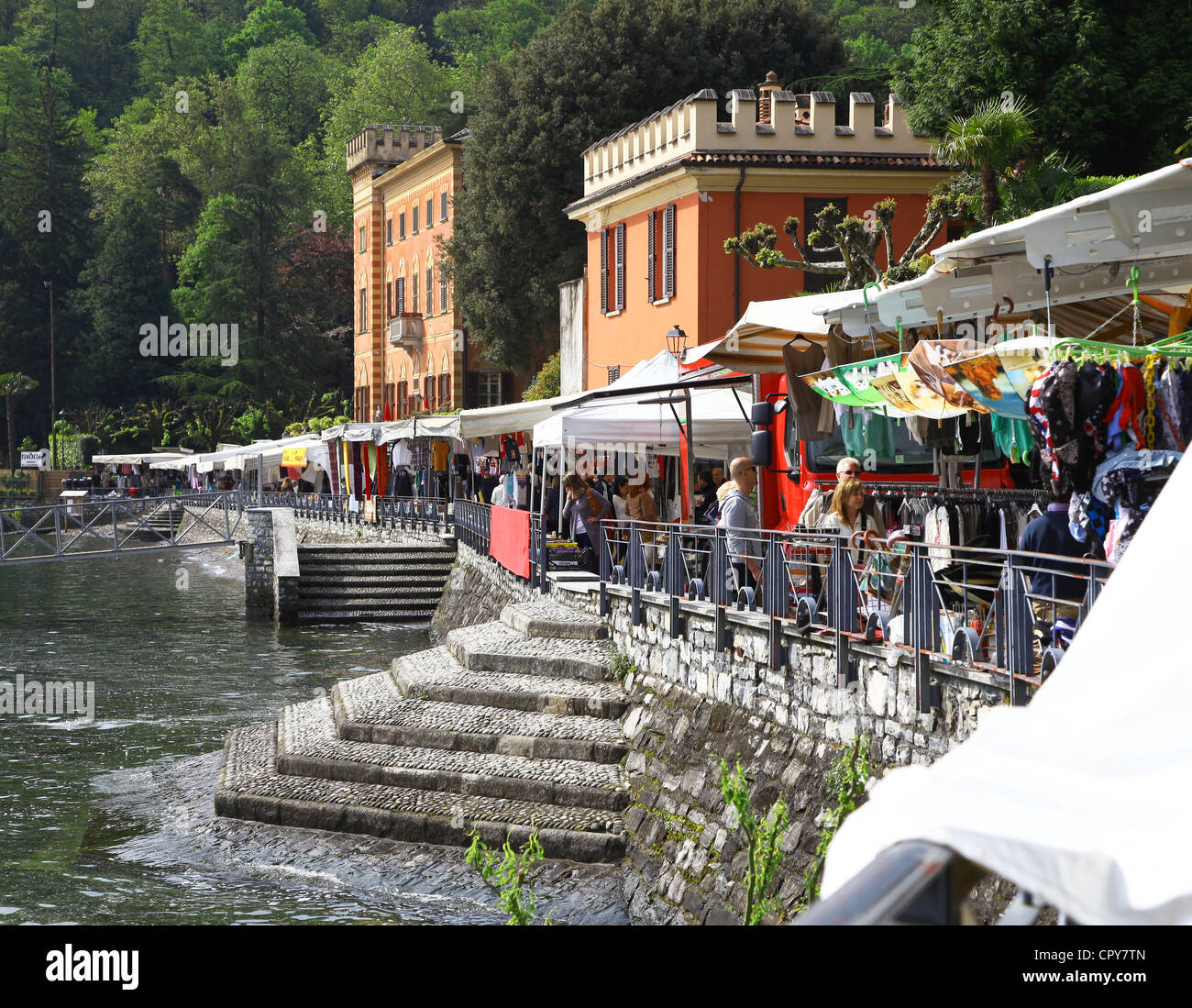 Lenno-Markt, am Ufer des Comer Sees, italienische Seen, Italien Stockfoto