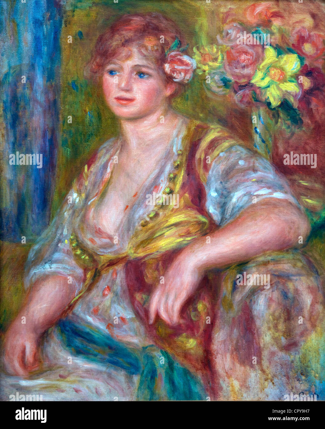 Blond mit Rose, von Pierre-Auguste Renoir, 1916, Musee de l ' Orangerie-Museum, Paris, Frankreich, Europa, EU Stockfoto