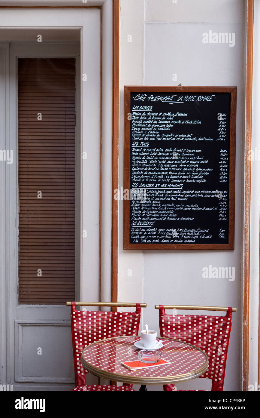 Frankreich, Paris, Place des Vosges die Place Royale restaurant Stockfoto