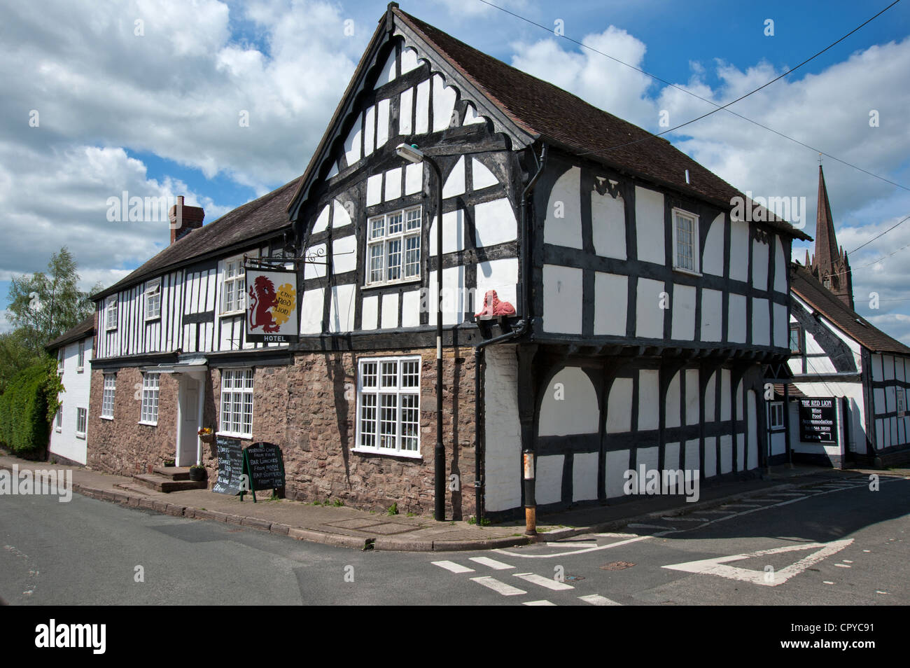 Die "Red Lion", Weobley Herefordshire Stockfoto