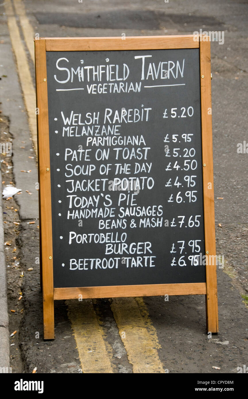 Smithfield Tavern vegetarische Restaurant Zeichen City of London England UK Stockfoto