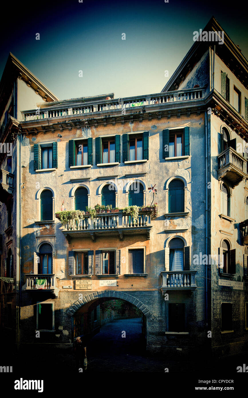 Venezianischen Haus, Sestiere Santa Polo, Venedig, Italien Stockfoto