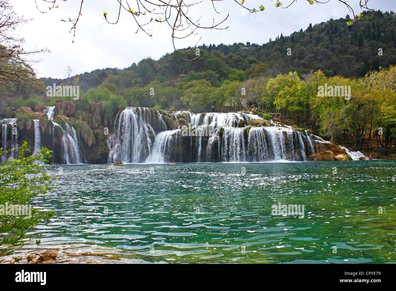 Nationalpark Krka, Wasserfall am Fluss Krka, Kroatien Stockfoto