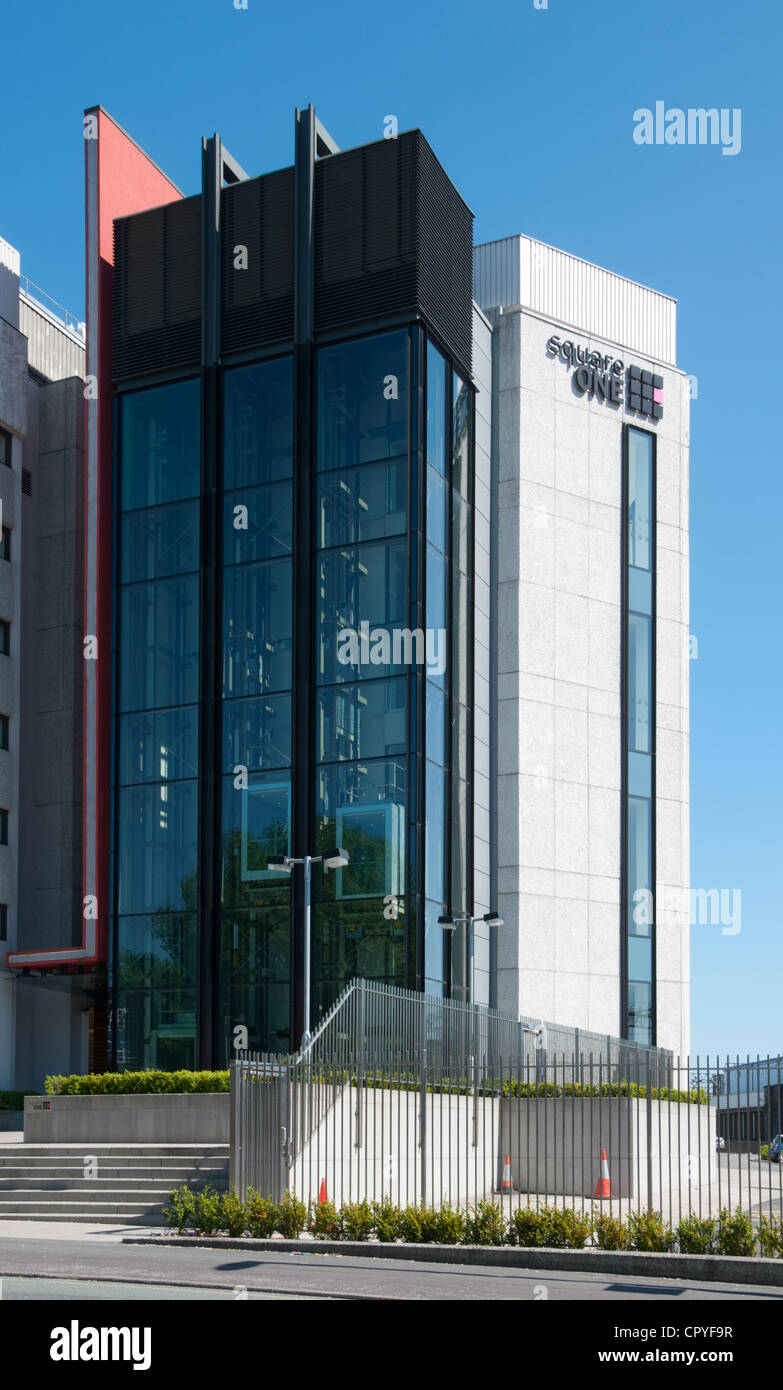 Die "Square One" Gebäude, eine ehemalige Lagerhalle Parcelforce nun in Büros umgewandelt. Travis Street, Manchester, England, Vereinigtes Königreich Stockfoto