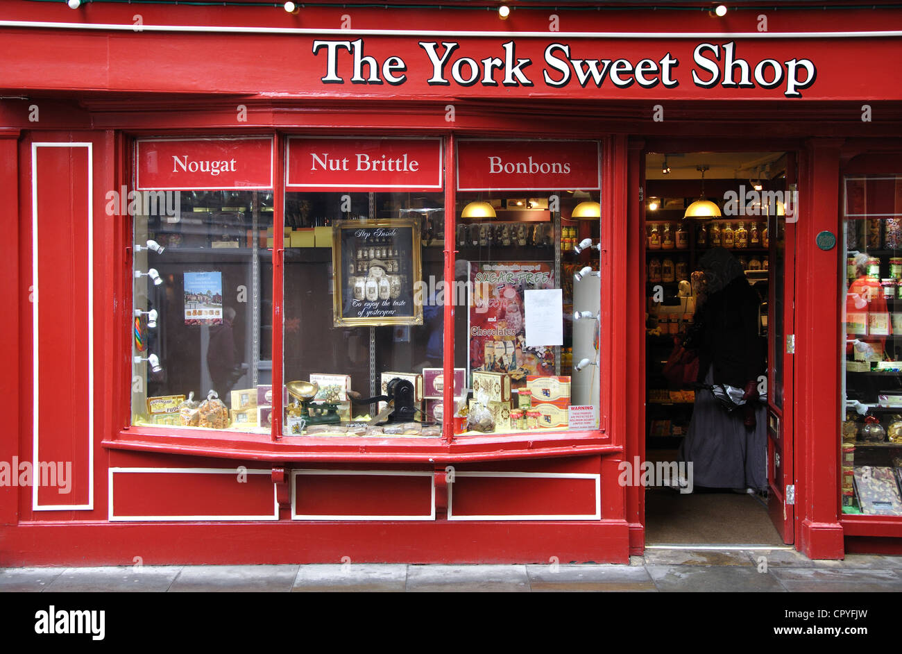 Die York Süßwarenladen, niedrige Petergate, York, North Yorkshire, England, UK Stockfoto