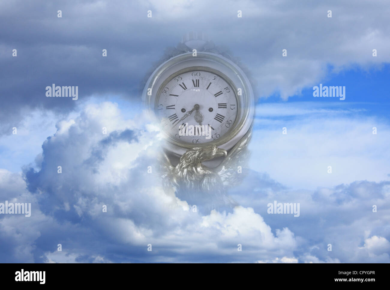 die Zeit vergeht, Ende der Welt-Metapher Stockfoto