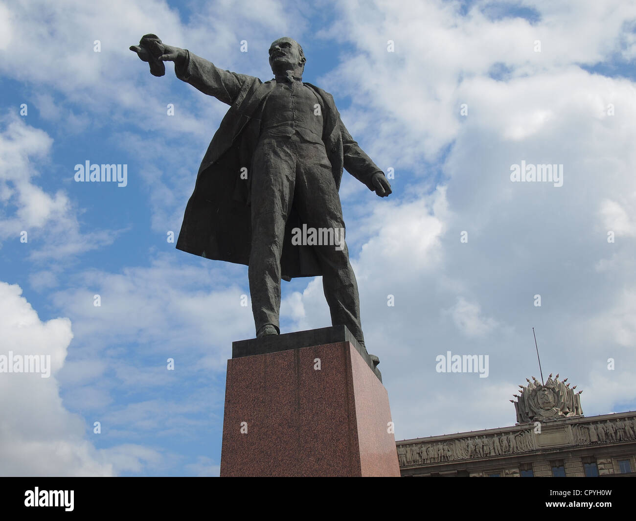 Lenin-Denkmal auf dem Moskauer Platz in St. Petersburg, Russland Stockfoto