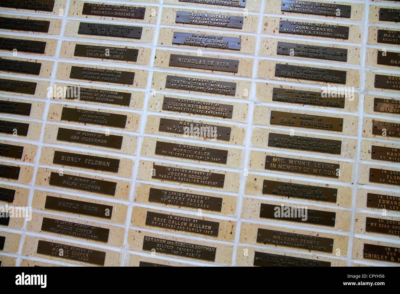 Miami Florida,University of Miami Miller School of Medicine,Plaketten,Spender,gespendet von,in Erinnerung an,Spender,Namen,Krankenhaus,Gesundheitswesen,medizinischer Cent Stockfoto