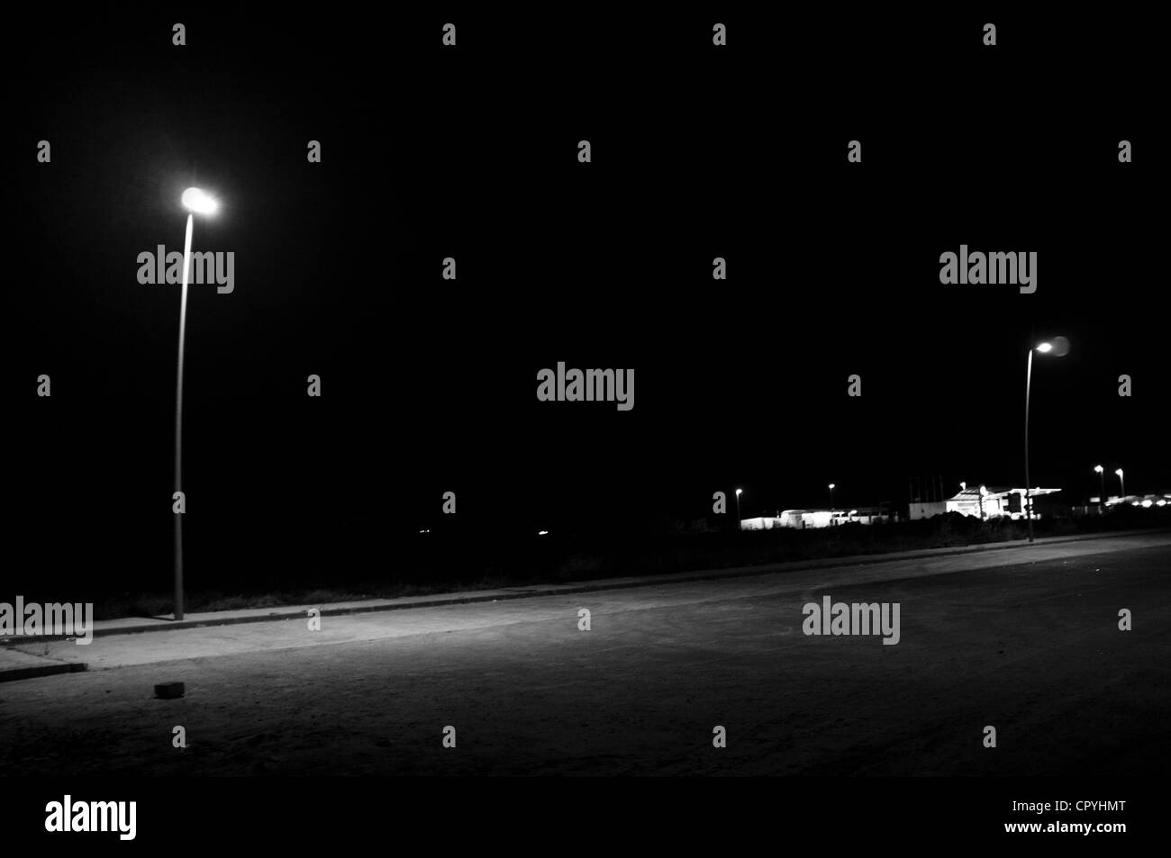 Unvollendete Vorort in der Nähe von Sevilla aufgrund der spekulativen Immobilienblase in Spanien Tauchen Stockfoto