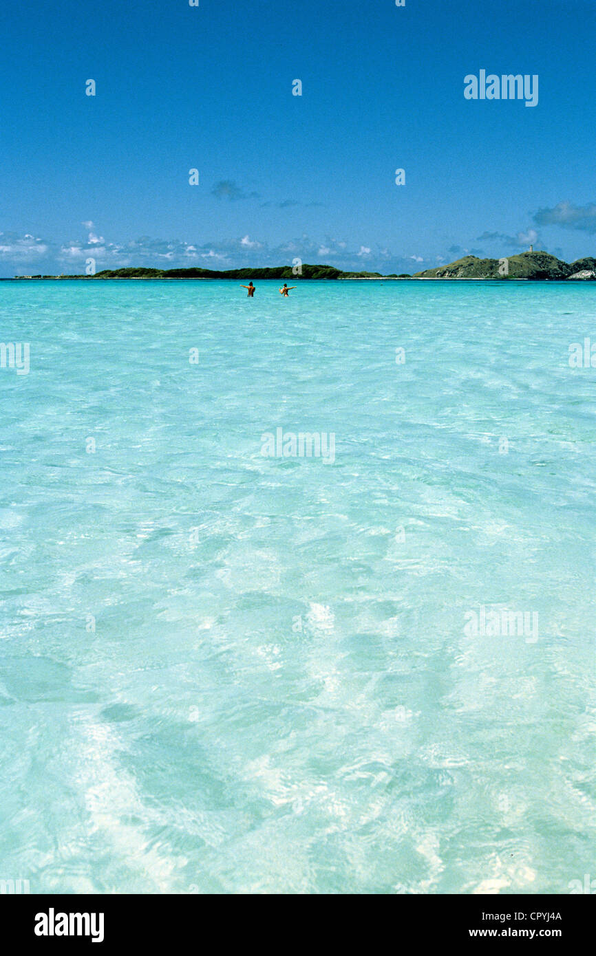 Venezuela, Los Roques Archipel, in der Mitte eine Lagune, wo das Wasser immer noch Stockfoto